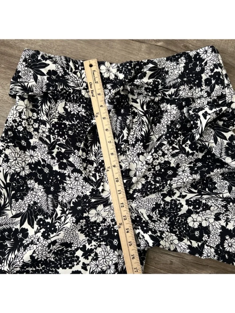 Ann Taylor Wide Leg Floral Pants Waist Tie Full Length Womens Large New